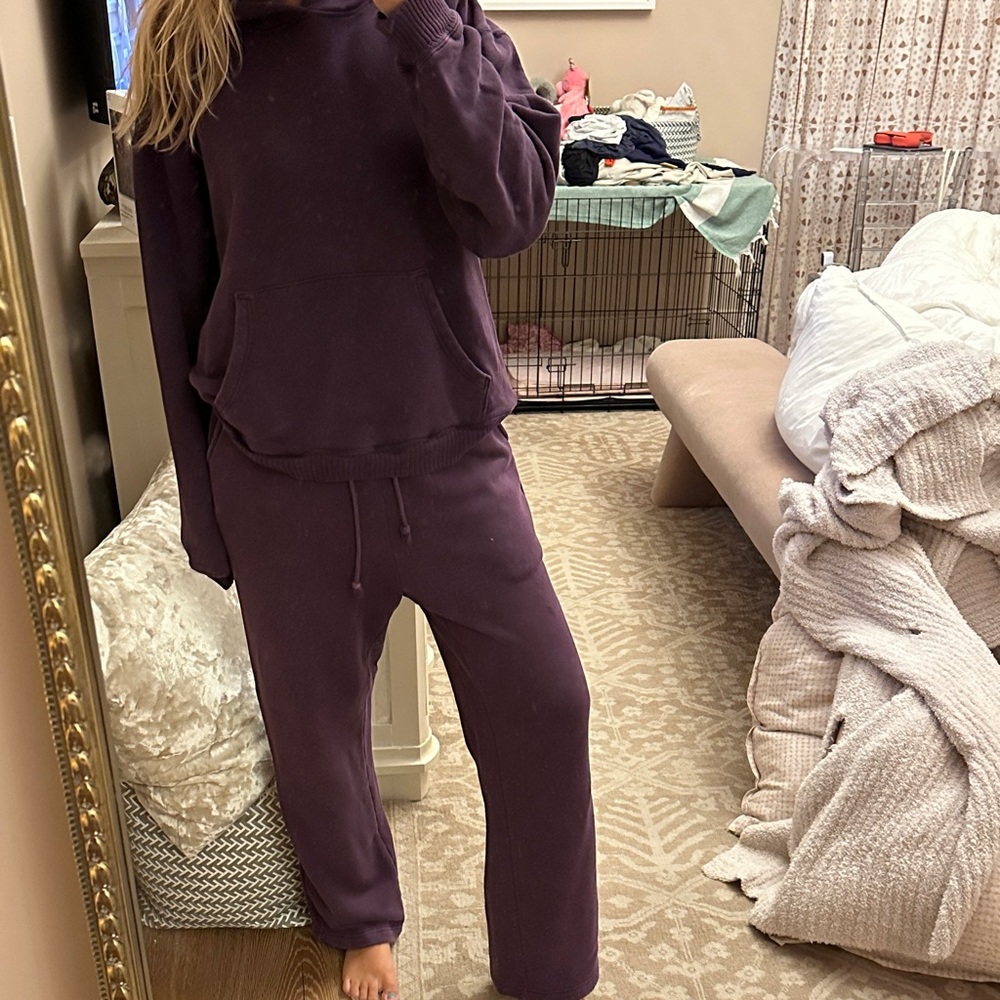Purple Hoodie and Sweatpants Set